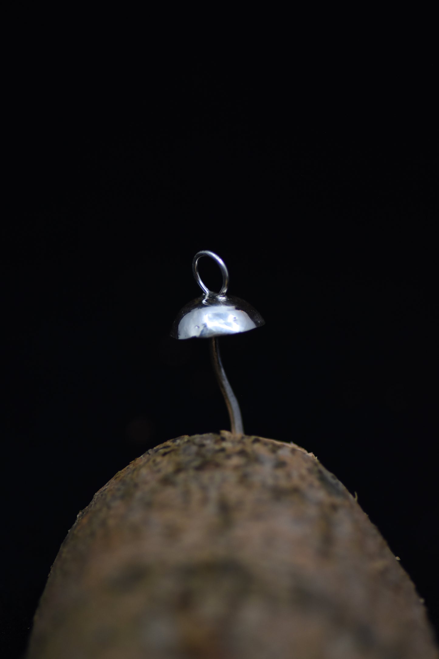 Silver cap mushroom pendant (925 Sterling Silver)